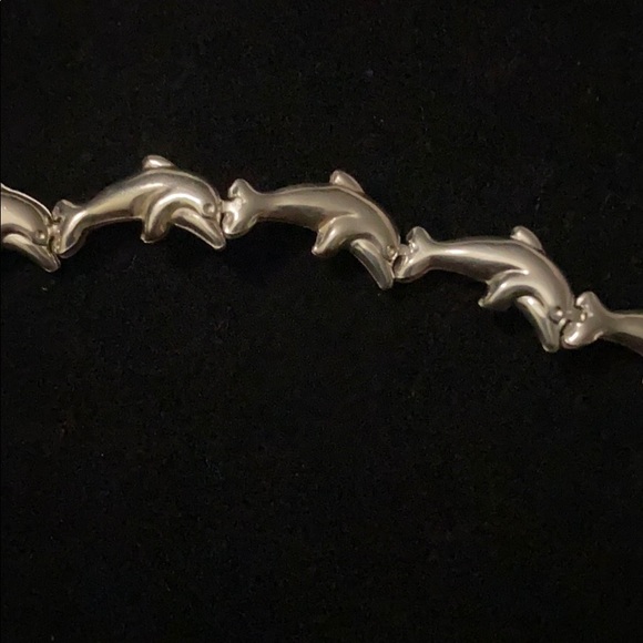 Sterling Silver 7" Dolphin Bracelet stamped 929 - Picture 3 of 4